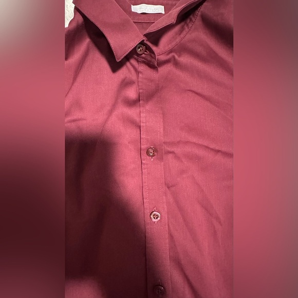 Chico's Maroon Red No Iron Stretch Button-Down Shirt - Picture 15 of 15